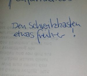 Regieanweisung Schwitzkasten